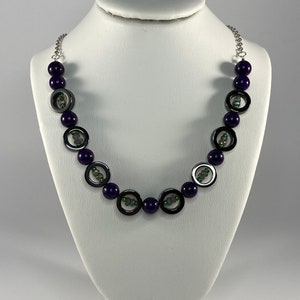 Hematite, Labradorite, Purple Quartz, Green Seed Beads - Bracelet, Necklace, or Earrings
