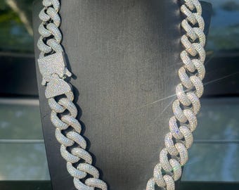 Iced Out Cuban Gliederkette besteht Tester SI Diamanten SEHR SCHWER