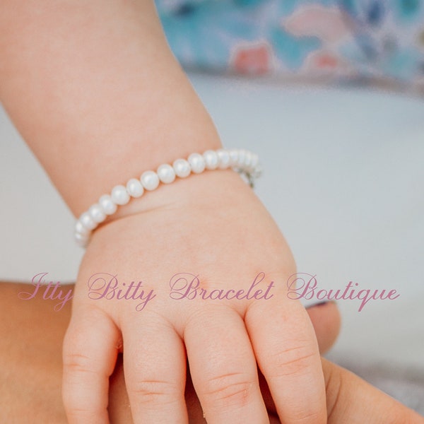 Tiny Real Pearl Bracelet - Girls Keepsake Jewelry for Baby, Toddler Jewelry, Child