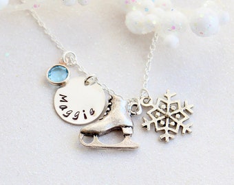 Sterling Silver Personalized Ice Skating Necklace