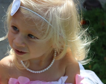 Pearl Necklace for Little Girls, Flower Girl, First Pearls, Birthday Gift, Communion, Keepsake Gift