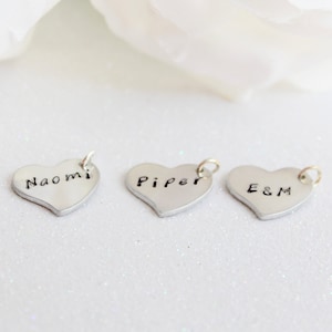 Personalized Heart Charm, Jewelry Add on, Name charm, Initials, Charm ONLY