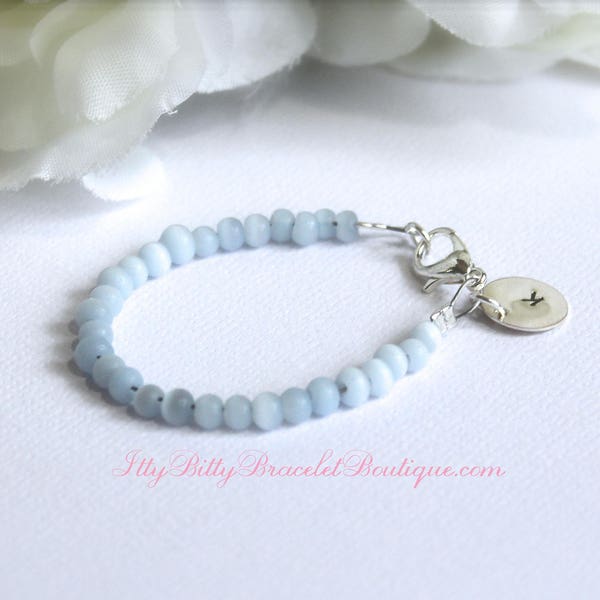 Blue BABY BOY Sterling Silver Keepsake Bracelet, Initial Baby Bracelet, New Baby, Personalized Gift, Birthday, Baptism