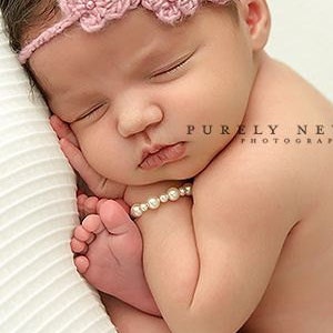 Baby Bracelet, Baptism Gift, Baby Keepsake Bracelet 1st Birthday, Christening Communion Gift White Pearl Baby Girl