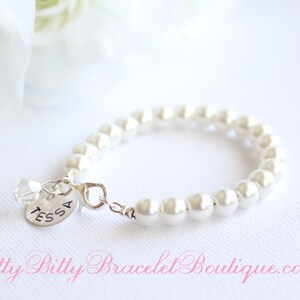 sterling silver flower girl bracelet