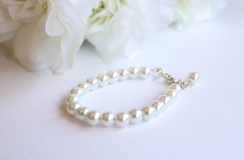 Little Girls Pearl Bracelet 1st Pearls Baby Girl Keepsake Etsy