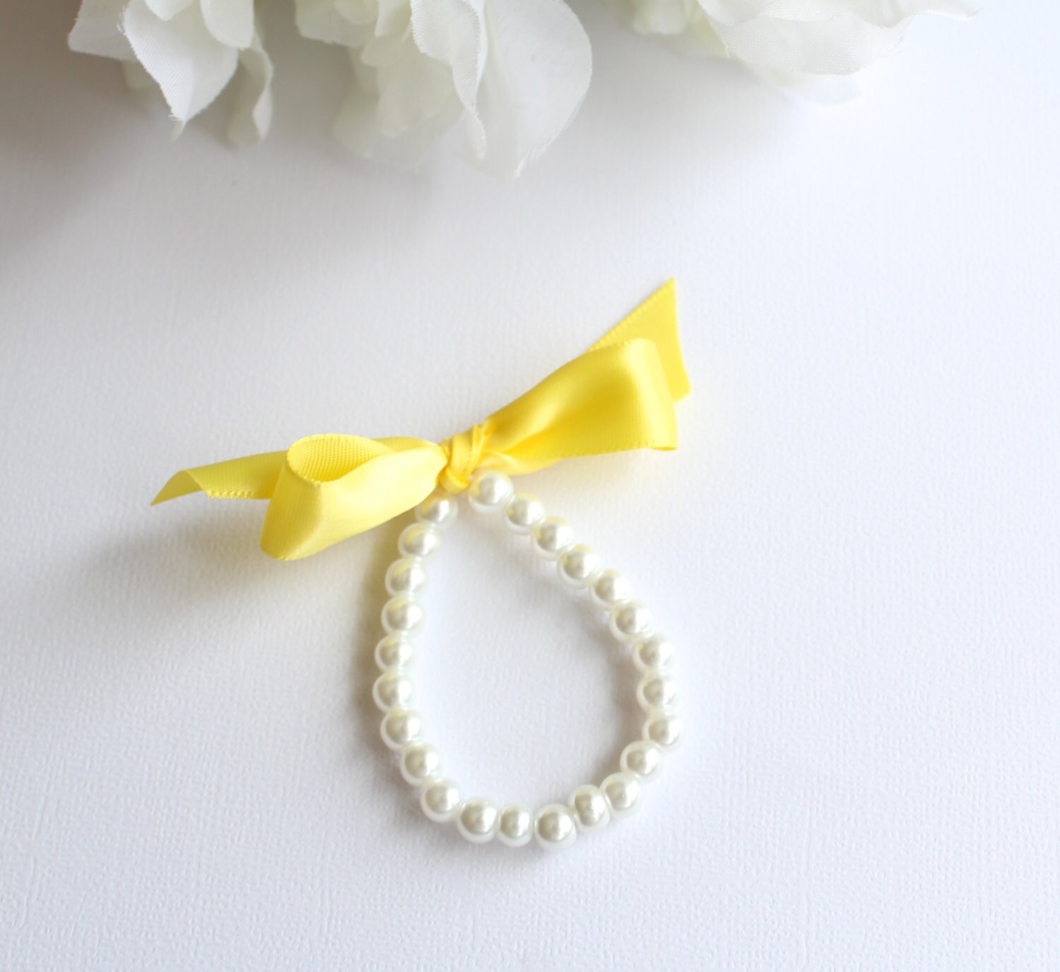 Baby Girl Pearls and Ribbon Bracelet Baby Gift Pink Ribbon Etsy