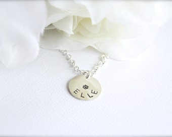 Bloemenmeisje cadeau Sterling zilveren gepersonaliseerde naam ketting kleine meisjes sieraden cadeau bruiloft partij kinderen sieraden
