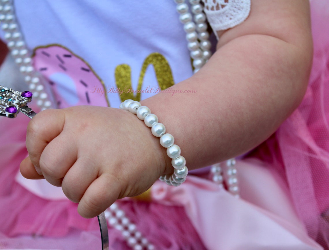BABY GIRL 1st Birthday Gift Pearl Bracelet with Birthday Card Etsy