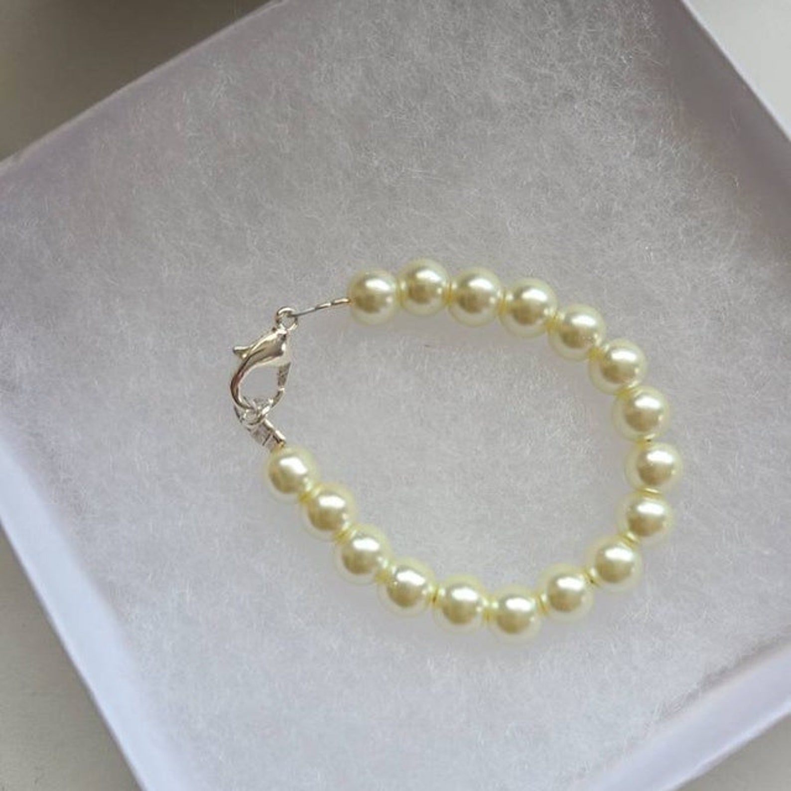 Little Girls Pearl Bracelet 1st Pearls Baby Girl Keepsake Etsy