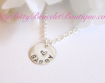 Girls Sterling Silver Personalized Name Necklace, Little Girl Jewelry Gift Birthday, Flower Girl Gift Children&#39;s Jewelry- Star, Crown, Heart