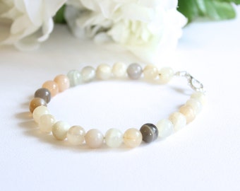 Moonstone Crystal Bracelet Natural Earth Tones Color Fertility Bracelet Pregnancy Jewelry
