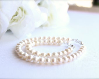 Mom and Baby Bracelets, Real Pearls, Mother Daughter, Mommy & Me, Baby Shower, New baby Gift, Real Freshwater Pearls