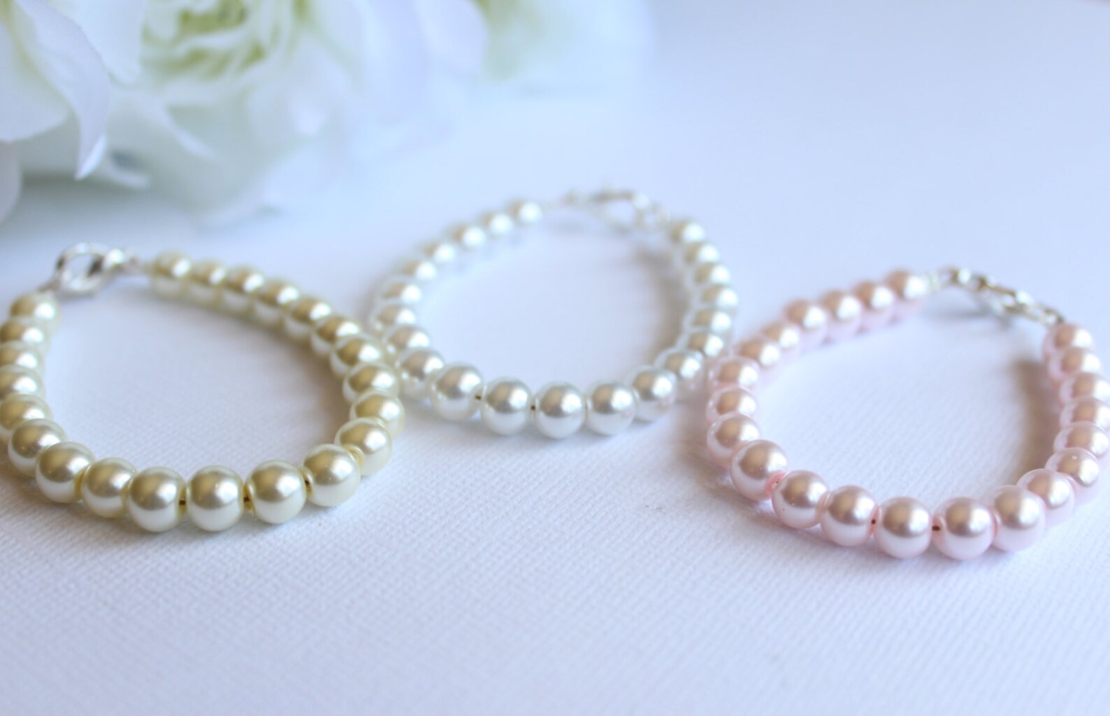 BABY GIRL Pearl Keepsake Bracelet New Baby Gift 1st Pearls Etsy
