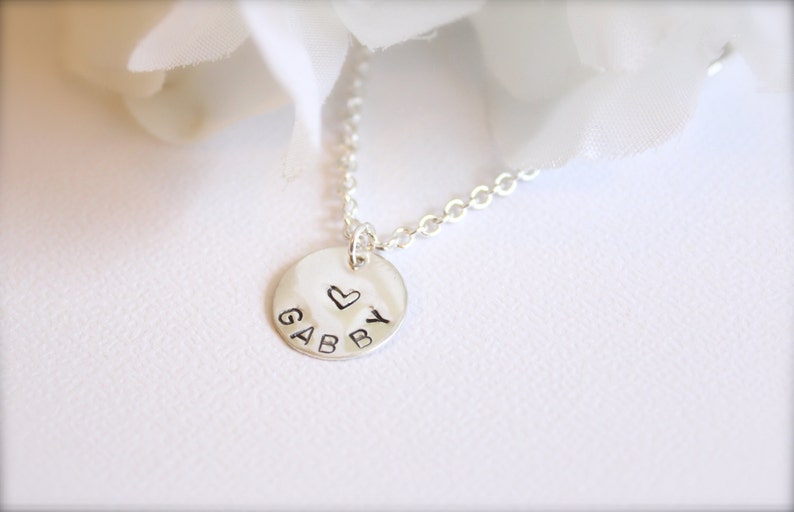 Girls Sterling Silver Personalized Necklace, Little Girls Jewelry Gift, Birthday, Flower Girl Gift, Present for Child image 3
