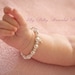 Sterling Silver Cross Baptism Gift, Baby Keepsake Bracelet, Christening Communion Gift White Pearl Baby Bracelet 