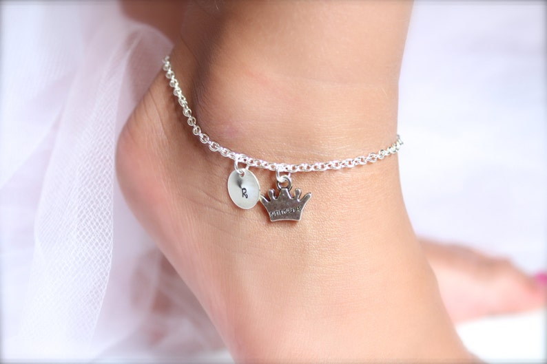 Anklet for Girl's Little Princess Anklet Sterling Silver Etsy