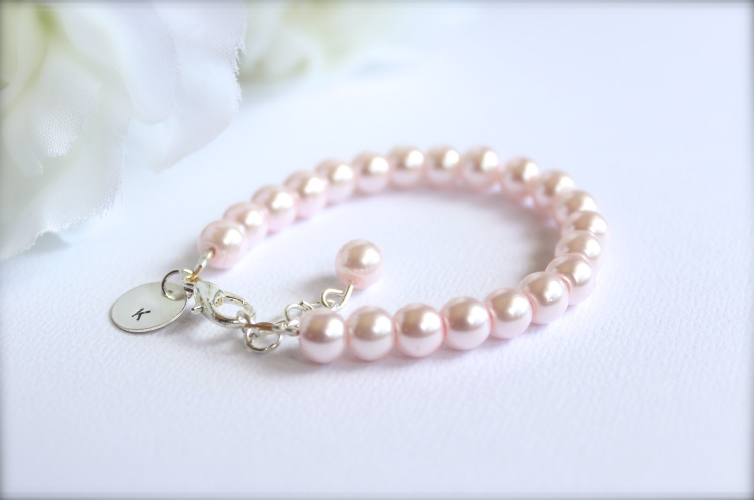 Monogram Charm Pearl Bracelet - Sample | Event Blossom