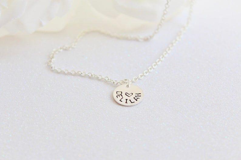 Girls Sterling Silver Personalized Necklace, Little Girls Jewelry Gift, Birthday, Flower Girl Gift, Present for Child image 1