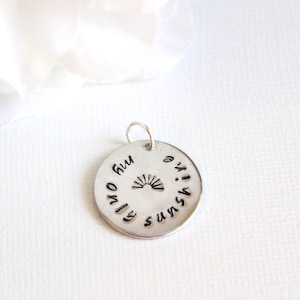 Add On Charm, 3/4&quot;, my only sunshine, Hand Stamped/ Engraved Name Charm for Jewelry, Bracelet, Necklace Add a Charm