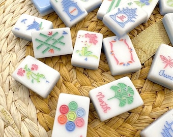 Secret Garden Mahjong Tile Set – Decorative Floral Game Tiles Collection