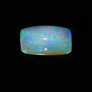 AAA 10.70ct Natural Ethiopian Opal Loose Gemstone, Rectangular Cabochon, Vibrant Crystal Opal for Jewelry Making & Center Stone - 20x12x8 mm