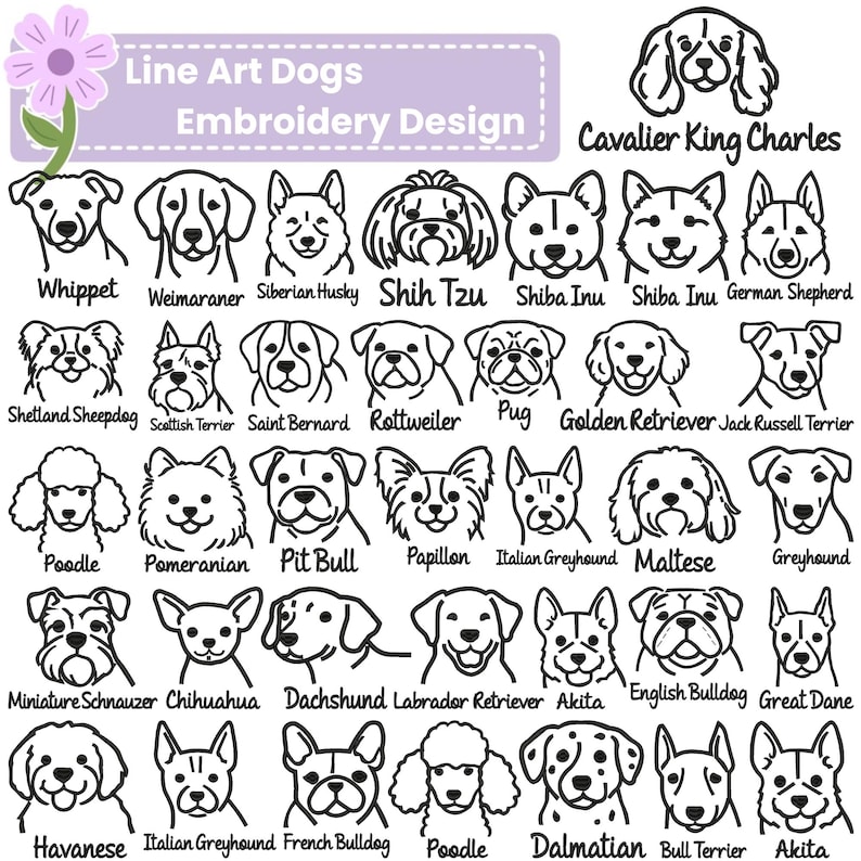 line art dog embroidery, dog breed embroidery design, minimal dog outline stitch, dog face embroidery file, pet portrait embroidery, puppy embroidery pattern, dog lover embroidery, outline dog machine embroidery, modern dog stitch design, custom dog shirt embroidery, pet lover gift embroidery, minimalist animal embroidery, dog mom embroidery design