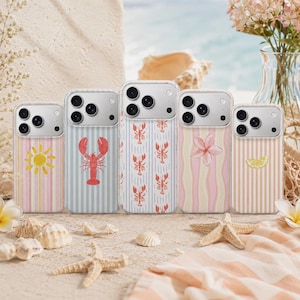 Beachy Phone Case Stripes Cover for iPhone 17 Pro Max, 17e, 15, 14, 13 & Samsung S26 Ultra, S25 FE, A57, A56, Pixel 10, 9A