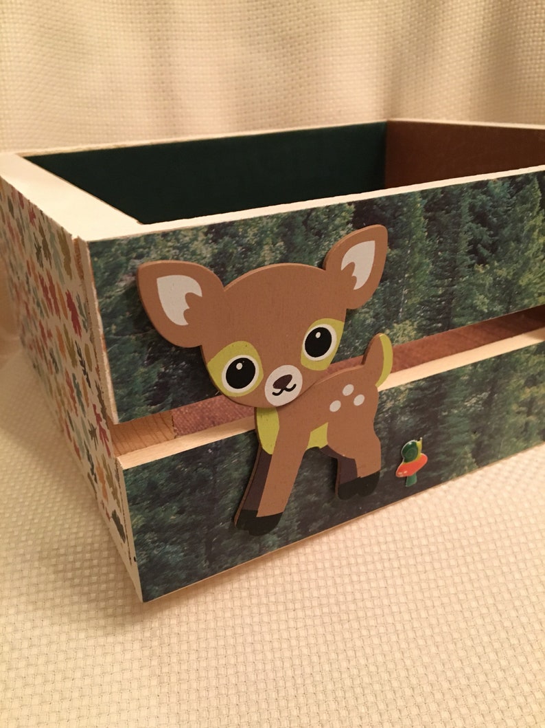 Woodland Animal Crate Baby Shower Gift Nursery Decor Etsy