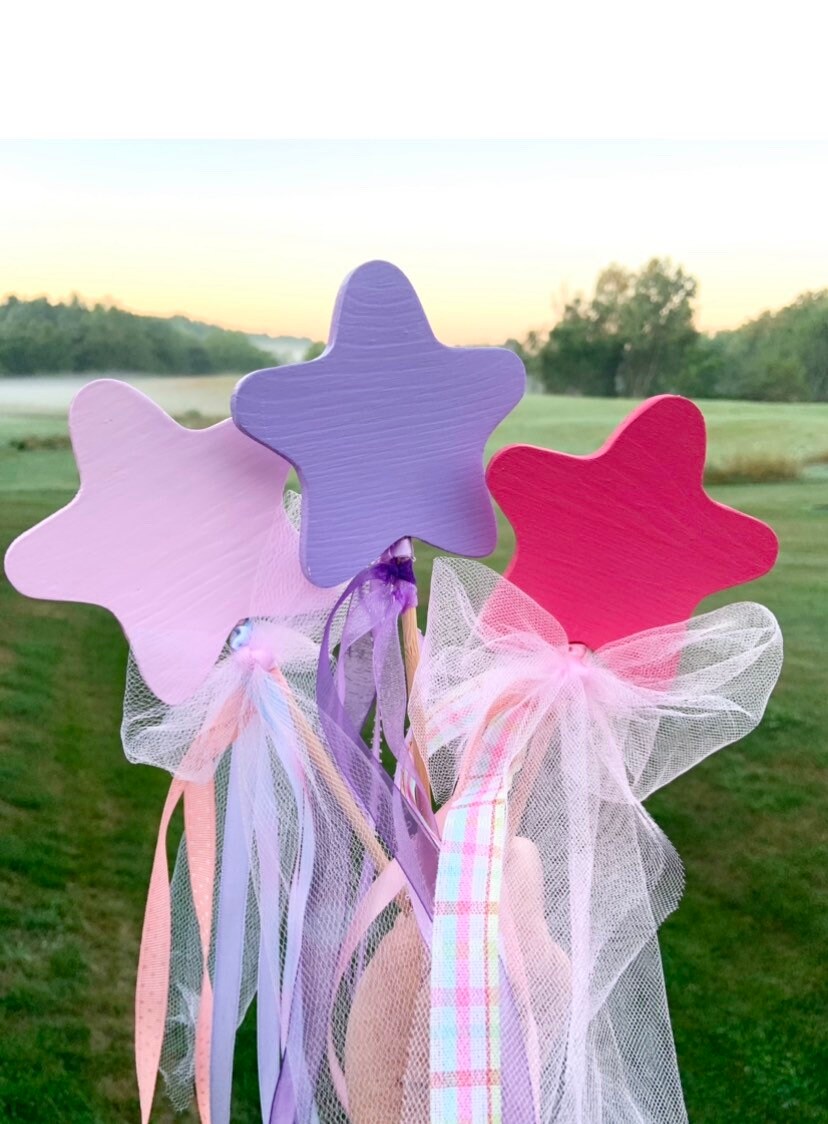 Star wand perfect for any Princess Birthday favors pretend play photo prop Easter basket gift Flower girl Photo booth