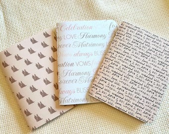 Cuaderno para votos matrimoniales, cosido a mano, diario para planificar la boda (4 1/2 x 5 1/2")