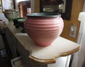Vintage Hull Woodland Vase pink grey  aqua speckled white Funnel shape marked Hull USA 75-7