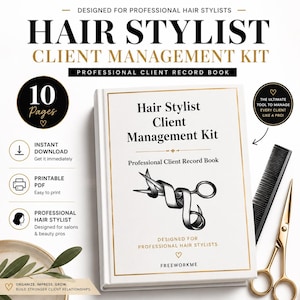 Hair Stylist Client Management Kit | Printable PDF | Hair Consultation Forms | Salon Client Record Book | Color Formula Tracker | Hair Salon