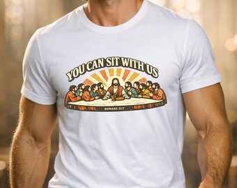 Retro Romans 15:7 Last Supper PNG – Christian Faith T-Shirt Graphic (Digital Download)
