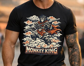 Monkey King PNG Design – Vintage Asian Mythology Graphic (Digital Download)