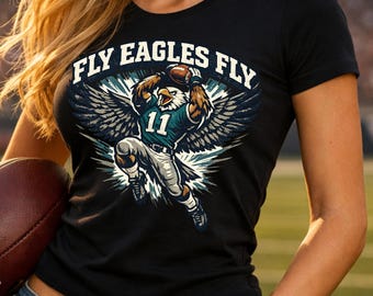 Vintage Eagle Football Graphic Tee, Retro American Sports Design (Digital Download)