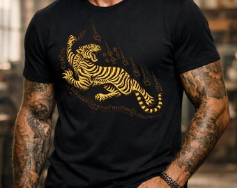 Sacred Thai Tiger Yantra PNG – Mystical Tattoo Art Graphic (Digital Download)