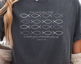 The Lord Your God Christian Shirt, Cute Bible Verse Tee, Jesus Fish Gifts, Minimalist Faith Tops, Religious Apparel Fits, Women Clothings