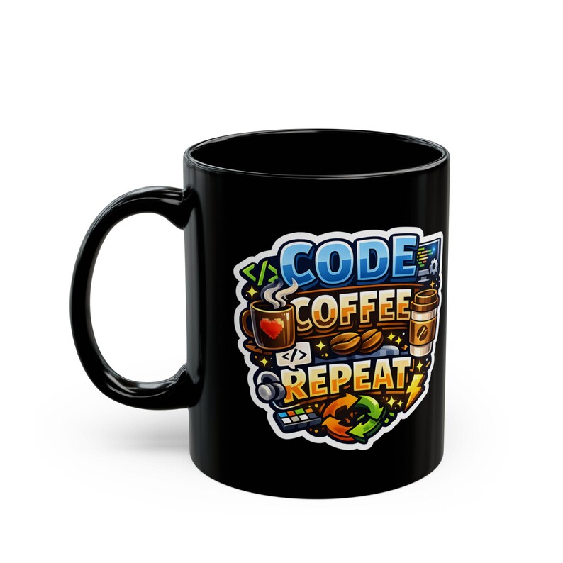 Code Coffee Repeat Mug | Programmer Gift image 2