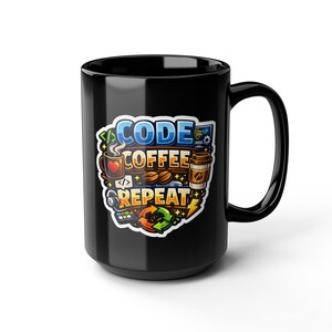 Code Coffee Repeat Mug | Programmer Gift image 7