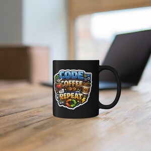Code Coffee Repeat Mug | Programmer Gift image 4