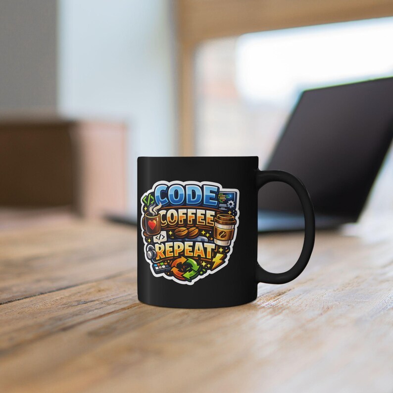 Code Coffee Repeat Mug | Programmer Gift image 4