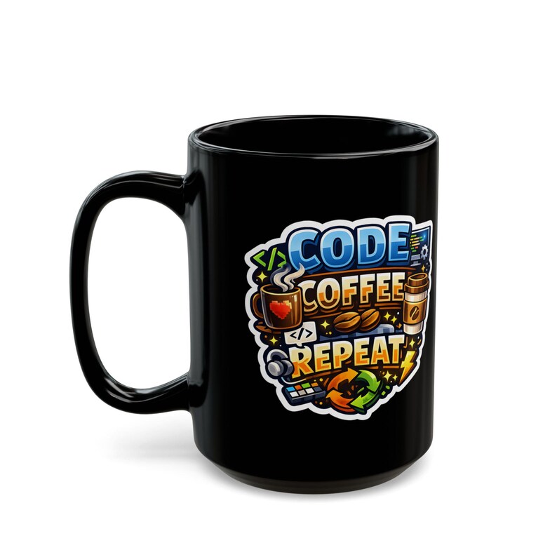 Code Coffee Repeat Mug | Programmer Gift image 5