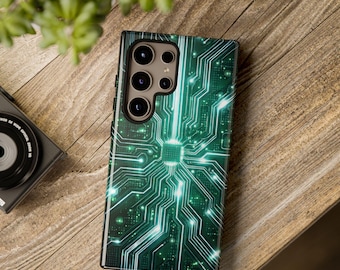 Custodia per telefono con design tecnologico futuristico / Motivo a circuito informatico