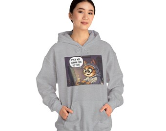 Felpa con cappuccio Cat Coder / Felpa divertente da programmatore, design Cat Coding