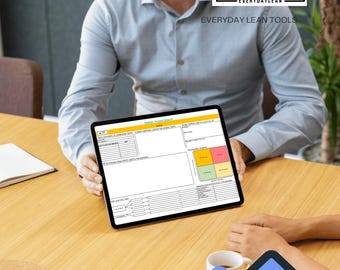 Lean Six Sigma DMAIC Project Report Template | Excel Editable | Define Measure Analyze Improve Control