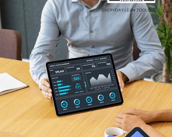 Weekly Business Dashboard Excel Template | KPI Tracker | Performance Report | Lean Management Weekly Metrics