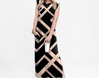 Lässiges lockeres Maxikleid mit Taschen