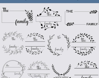 Familie Name Monogramm SVG Bundle, Hochzeit, Küche Schneidebrett Designs (Digitaler Download)