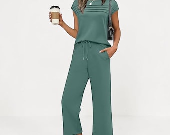 Damen Sommer zweiteiliges Lounge Set